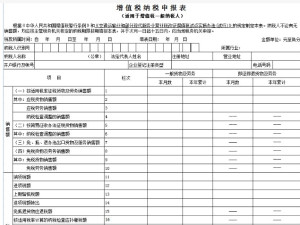 增值税纳税申报表