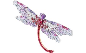 Libellule Rubis Vitrail 胸针