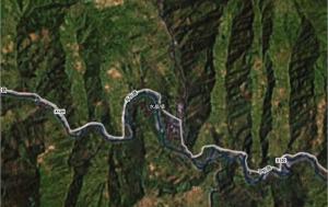 水晶镇卫星地图看到的高山峡谷