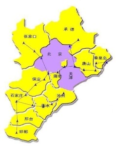 河北电视台经济生活频道覆盖情况示意图