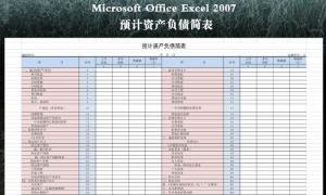 预计资产负债简表 预计资产负债简表