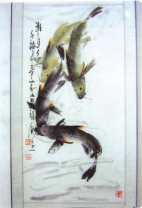 淮王鱼水墨画