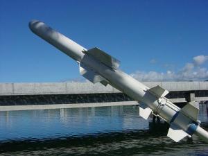 一枚AGM-84反舰导弹模型
