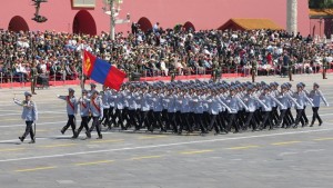 蒙古国军队代表参加反法西斯阅兵式