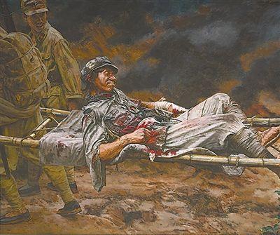 油画《红军师长陈树湘》