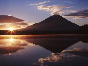 富士山的晚霞