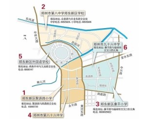 郑东新区划片入学示意图