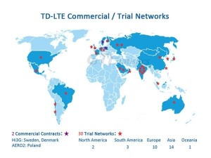 TD-LTE全球商用/试商用情况