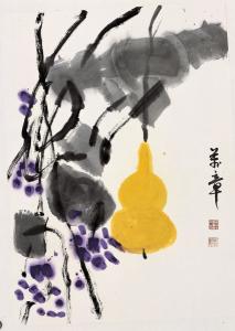 朱万章《夏景》，纸本设色，69×50厘米