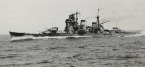 1941年3月31日在宿毛湾全速试航的妙高号