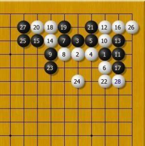 黑23 上长，先手吃三子