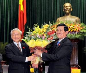越南高层庆祝张晋创当选新任越南国家主席