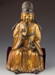 明代青铜镀金杜康像