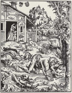 1512年木版画“狼人的袭击”（老卢卡斯·克拉纳赫 作）