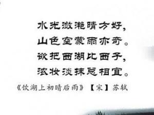 饮湖上初晴后雨