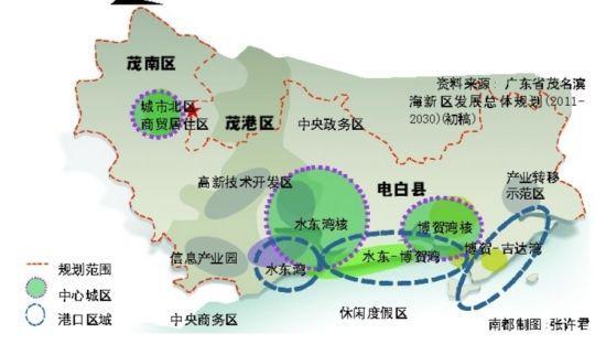 广东茂名滨海新区功能区划简图