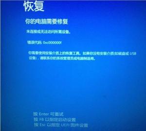 错误代码“0XC000000F”