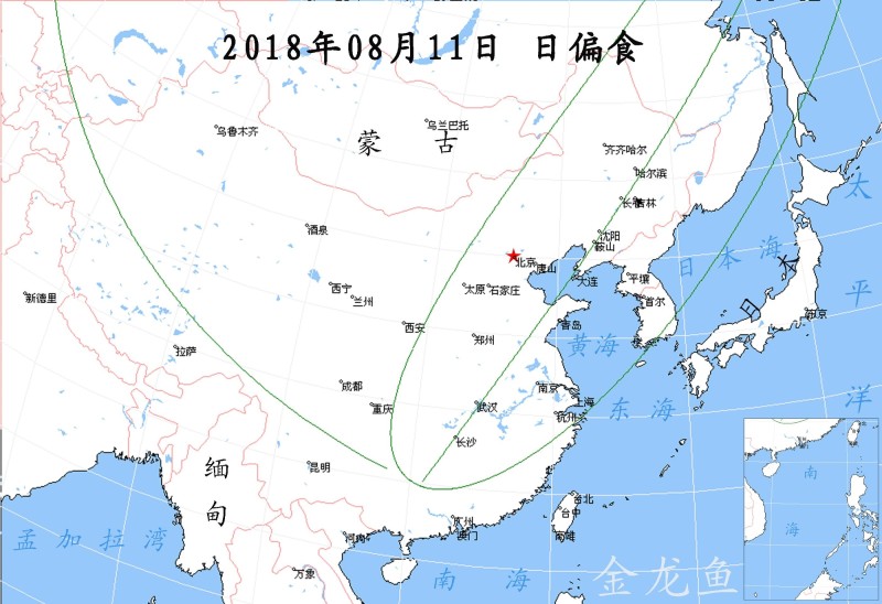 2018年08月11日中国地区日偏食地图