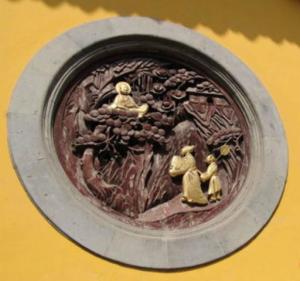 金山寺窗画：白居易与鸟窠禅师