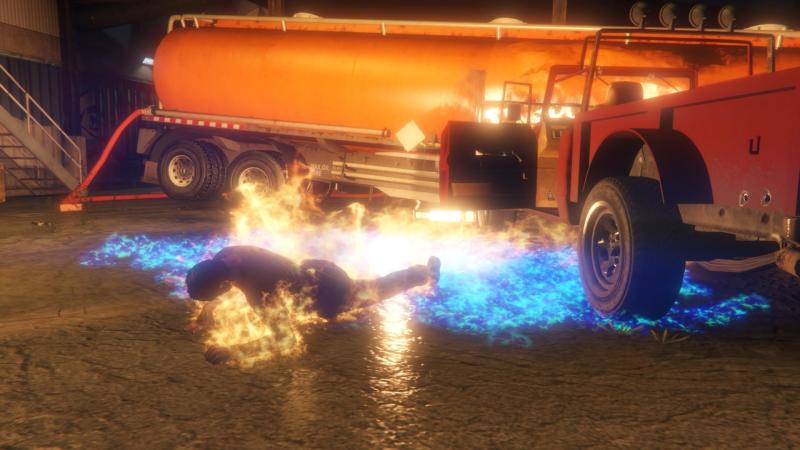 在火焰中挣扎的崔佛