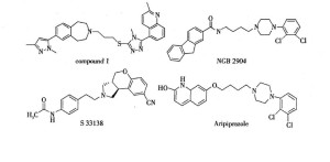 化合物1、NGB2904、S33138、阿立哌唑的结构