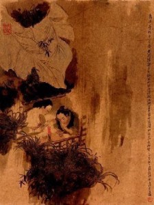 夜雨寄北诗意图戴敦邦绘