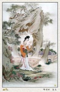 郑增科绘黛玉葬花图