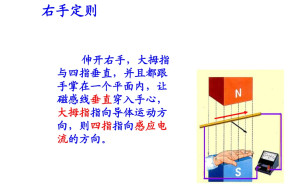 电机定则别名右手沿电流方向拳起大拇指伸出方法确定的导线内感应电流