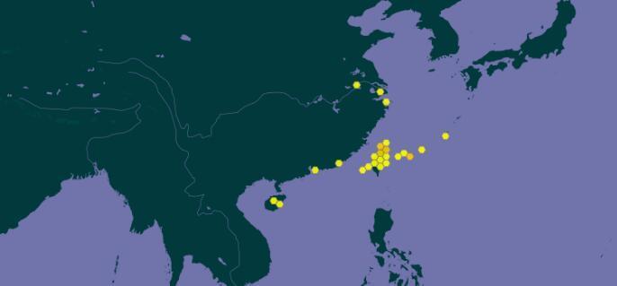 黄喉拟水龟分布图