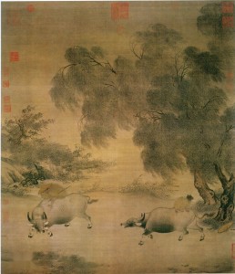南宋 李迪《风雨归牧图》