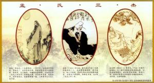 商河县古代名人-孟氏三杰画像明信片