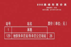 898路梯形票价表