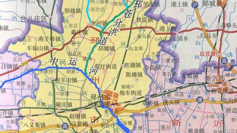 泇河水系分布图