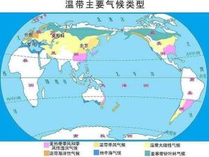分布除去“地中海气候”及“亚寒带气候”外
