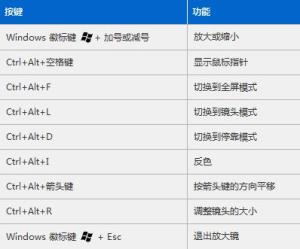 Windows给出的放大镜快捷键