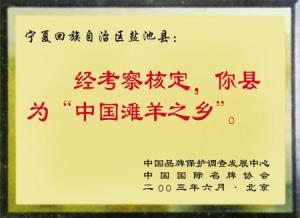 盐池滩羊荣誉认证