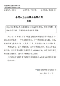 中国东方航空股份有限公司在上海证券交易所发布公告