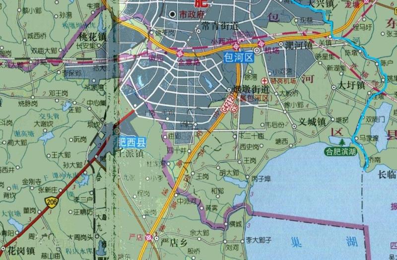 编辑南淝河在长江流域的位置及与东淝河的相对位置南淝河干流走向及
