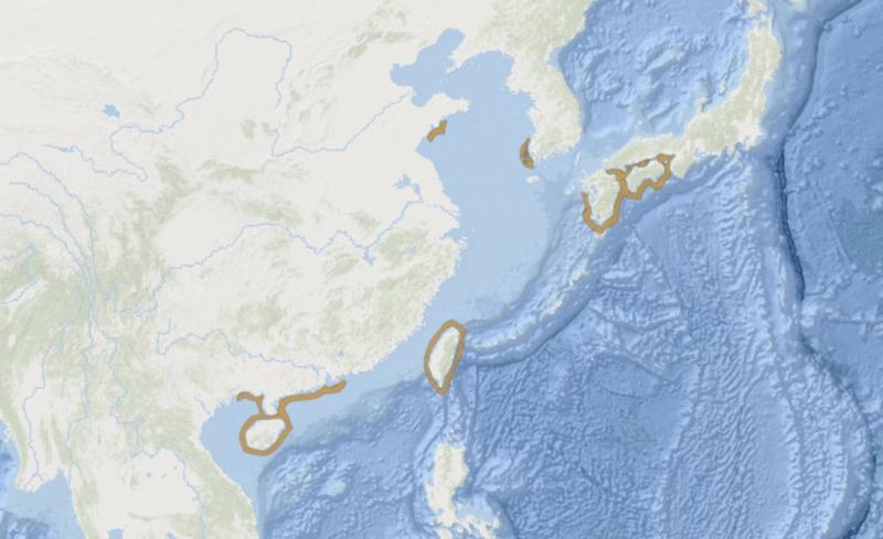 斑纹犁头鳐分布图
