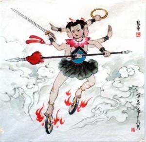 哪吒  三头六臂图