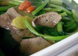 猪肝十菠菜汤