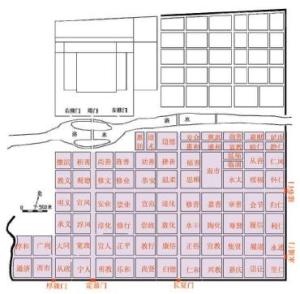 唐代洛阳城洛南里坊区示意图