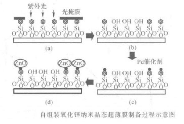 自组装氧化锌纳米晶态超薄膜制备过程示意图