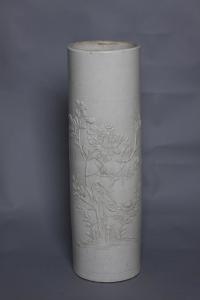 米色白釉箭筒