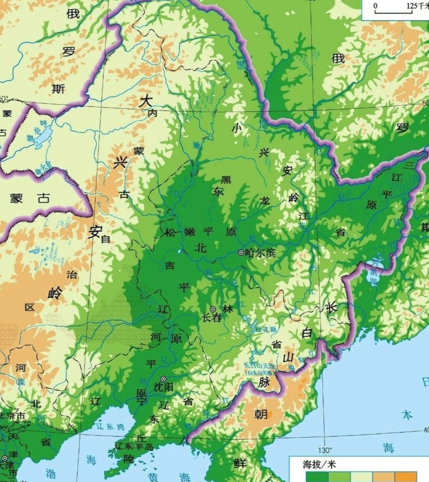 东北平原地图图片