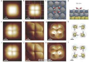 单个水分子、四分子水团簇的内部结构