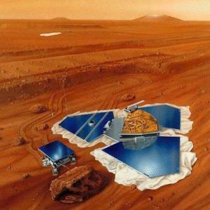 火星探路者号着陆器与索杰纳号火星车