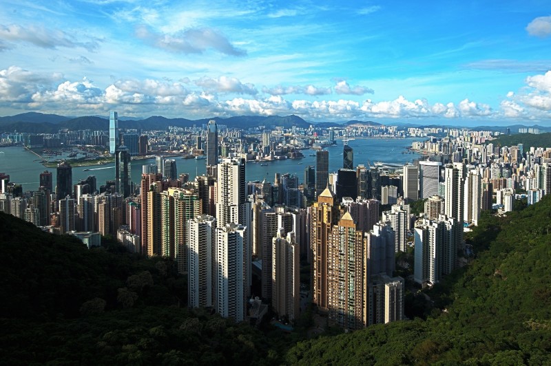 香港维多利亚港景色（太平山视角）
