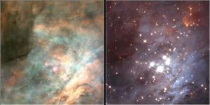 红外线影像显示一个形成中的疏散星团。