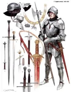全副武装的英格兰下马骑士